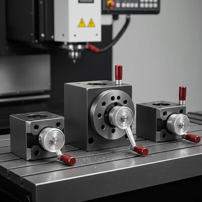 Verhärtetes Stahlwerk mit 0,005 mm Wiederholgenauigkeit und manueller Verriegelung für 3/4/5-Achsen-CNC-Arbeit